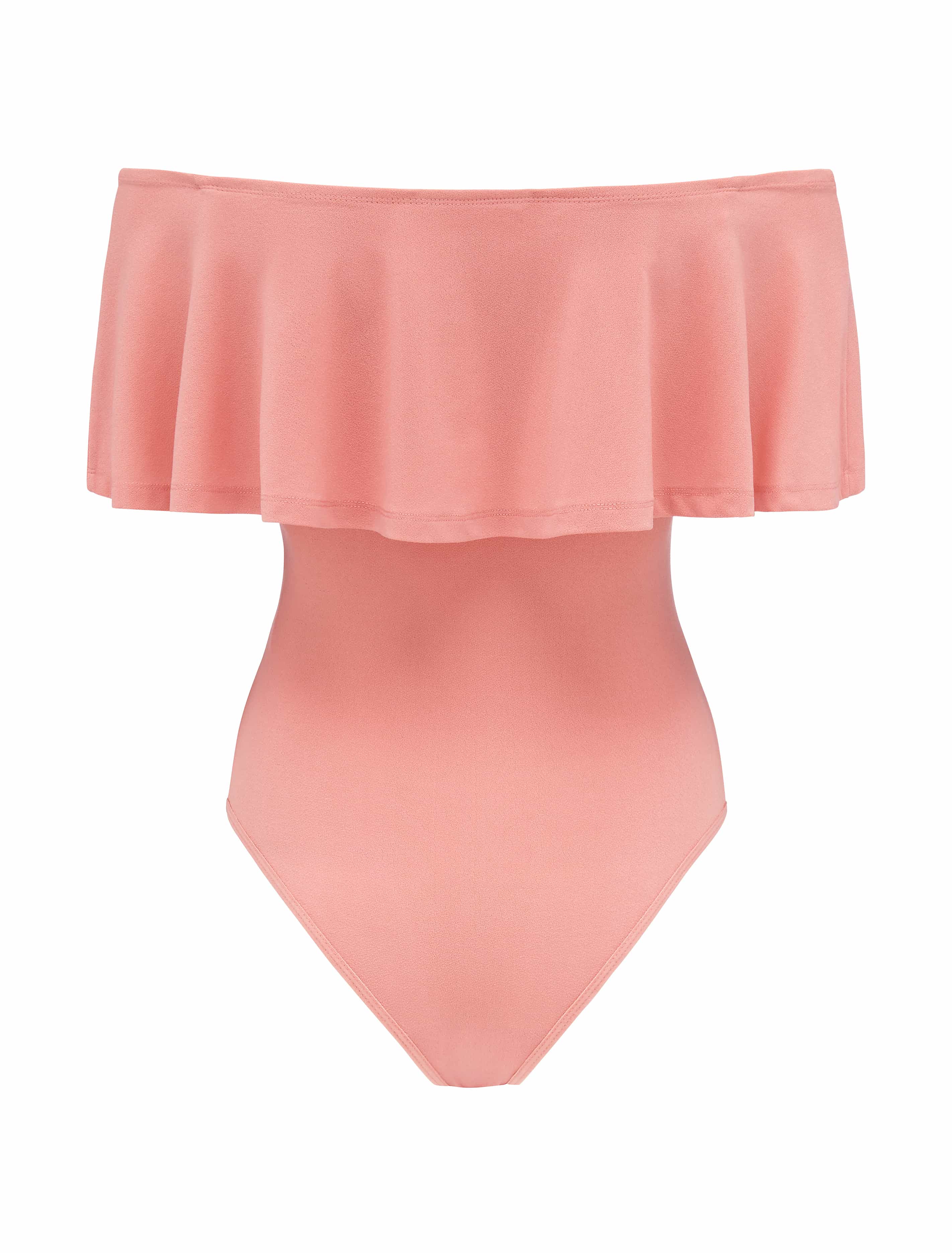 Yasmina Frill Bardot Bodysuit Rose Bloom_mannequin