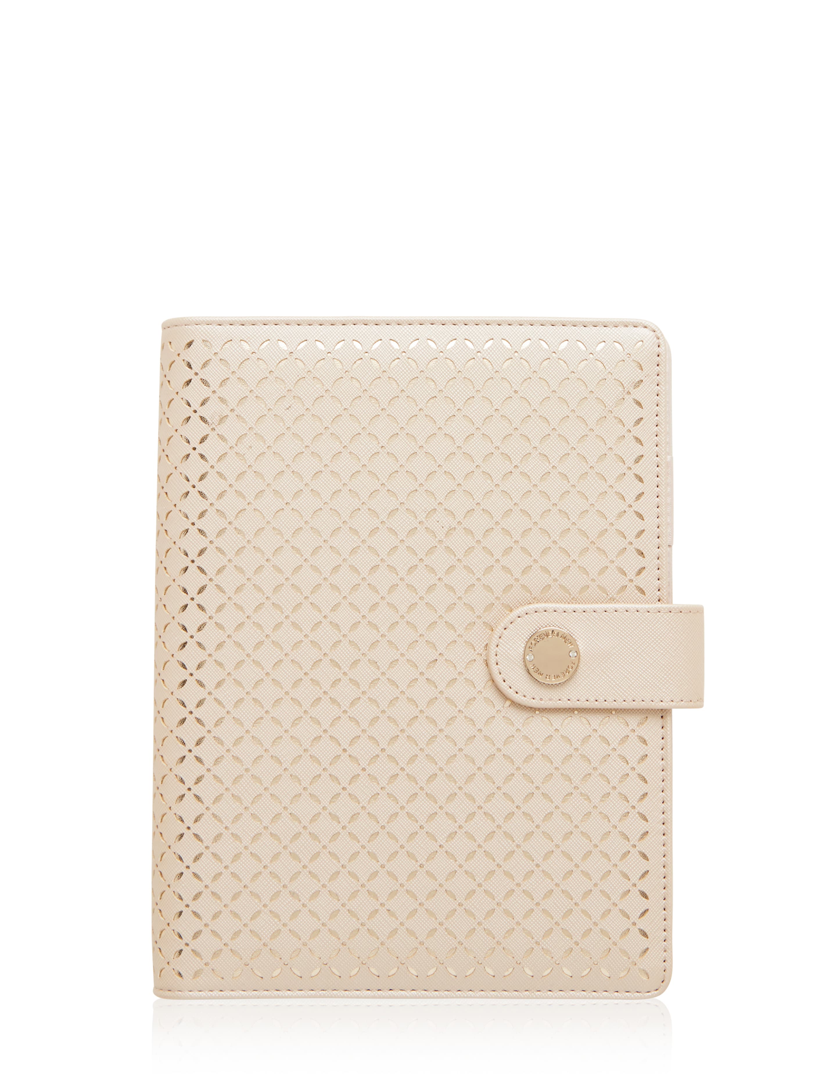 Milly Laser Cut Large Planner Nude/ Soft Gold_mannequin