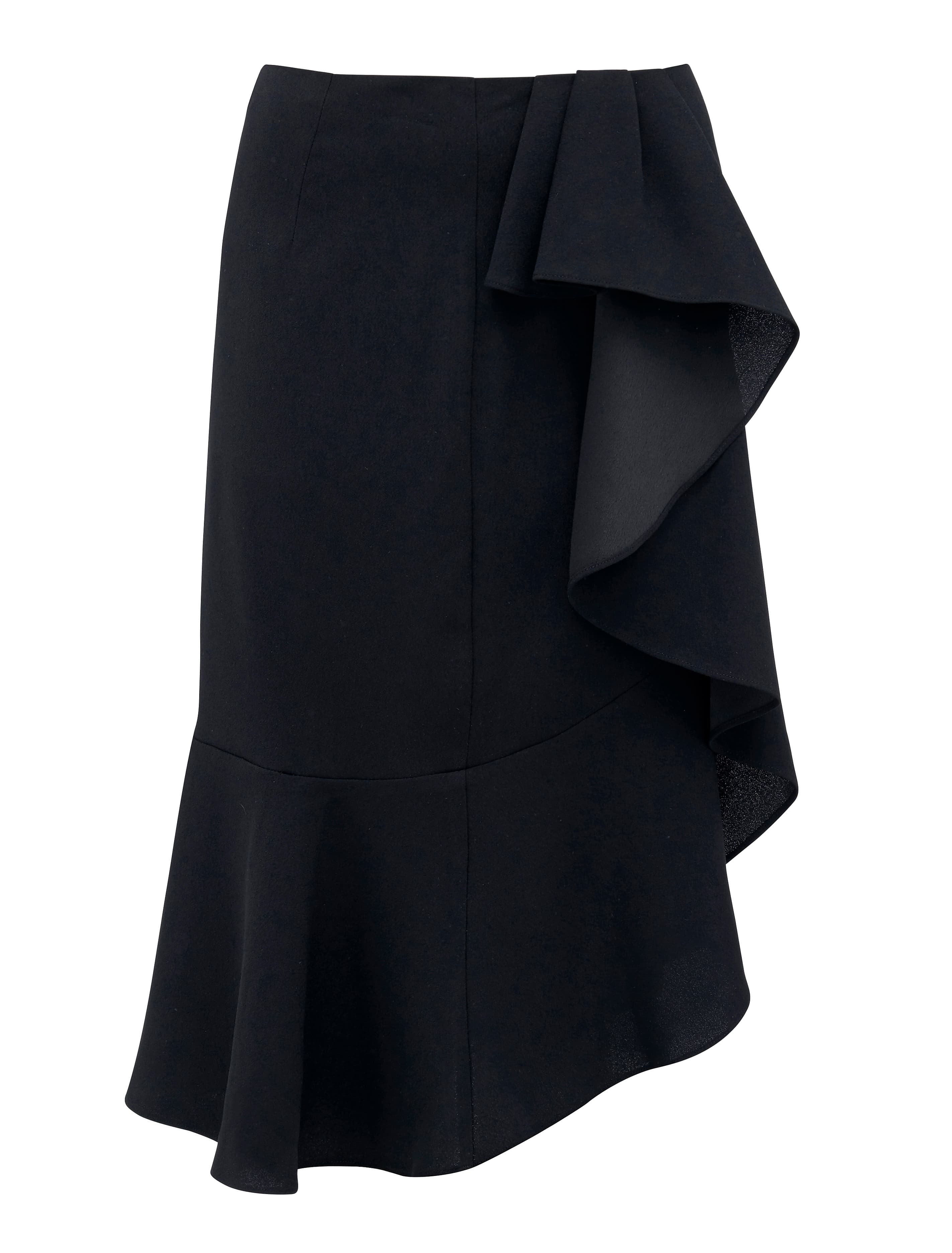 Abby ruffle wrap pencil skirt Black_mannequin