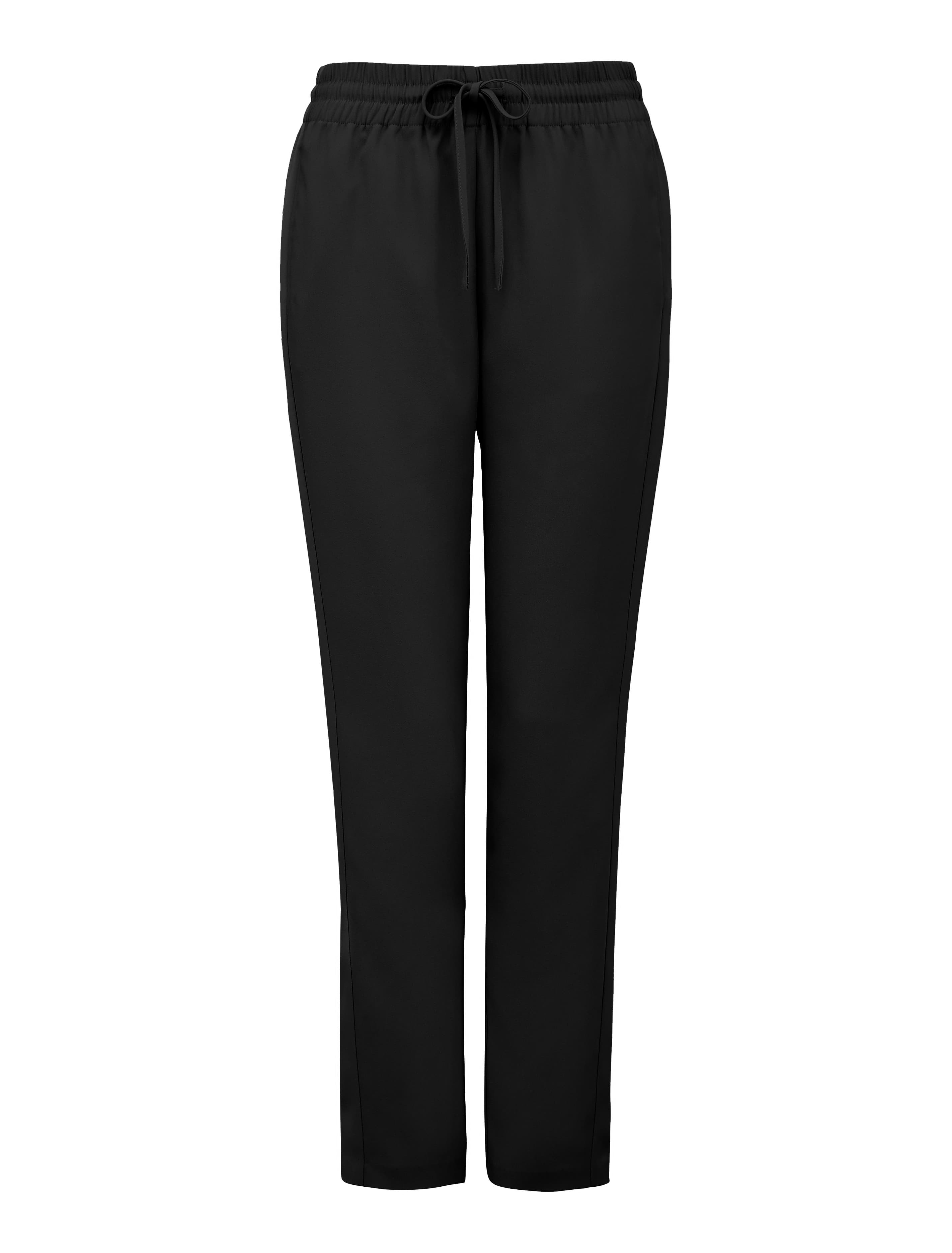 Jasmine satin stripe jogger pant Black_mannequin