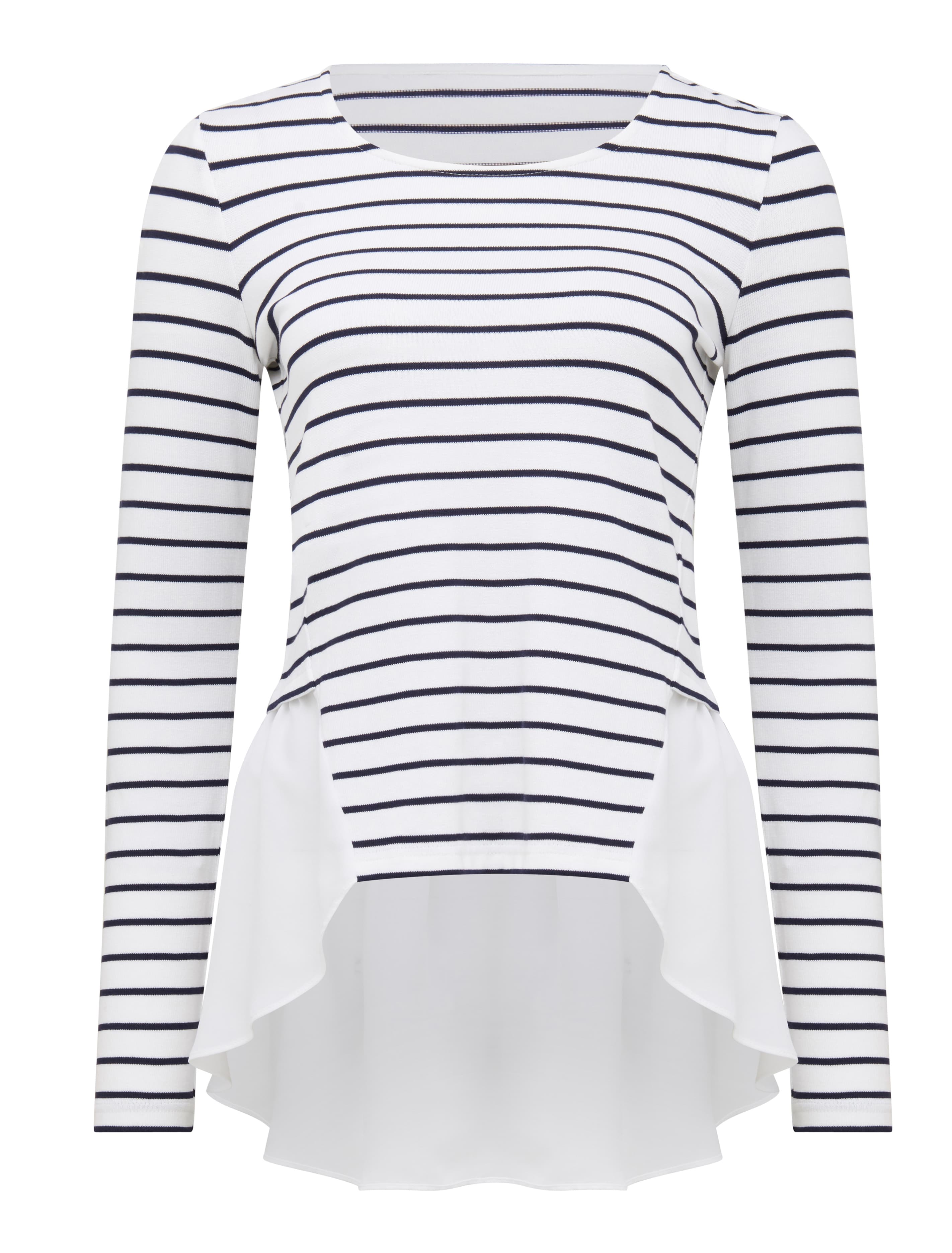 Jordana Woven Hem Top Stripe_mannequin