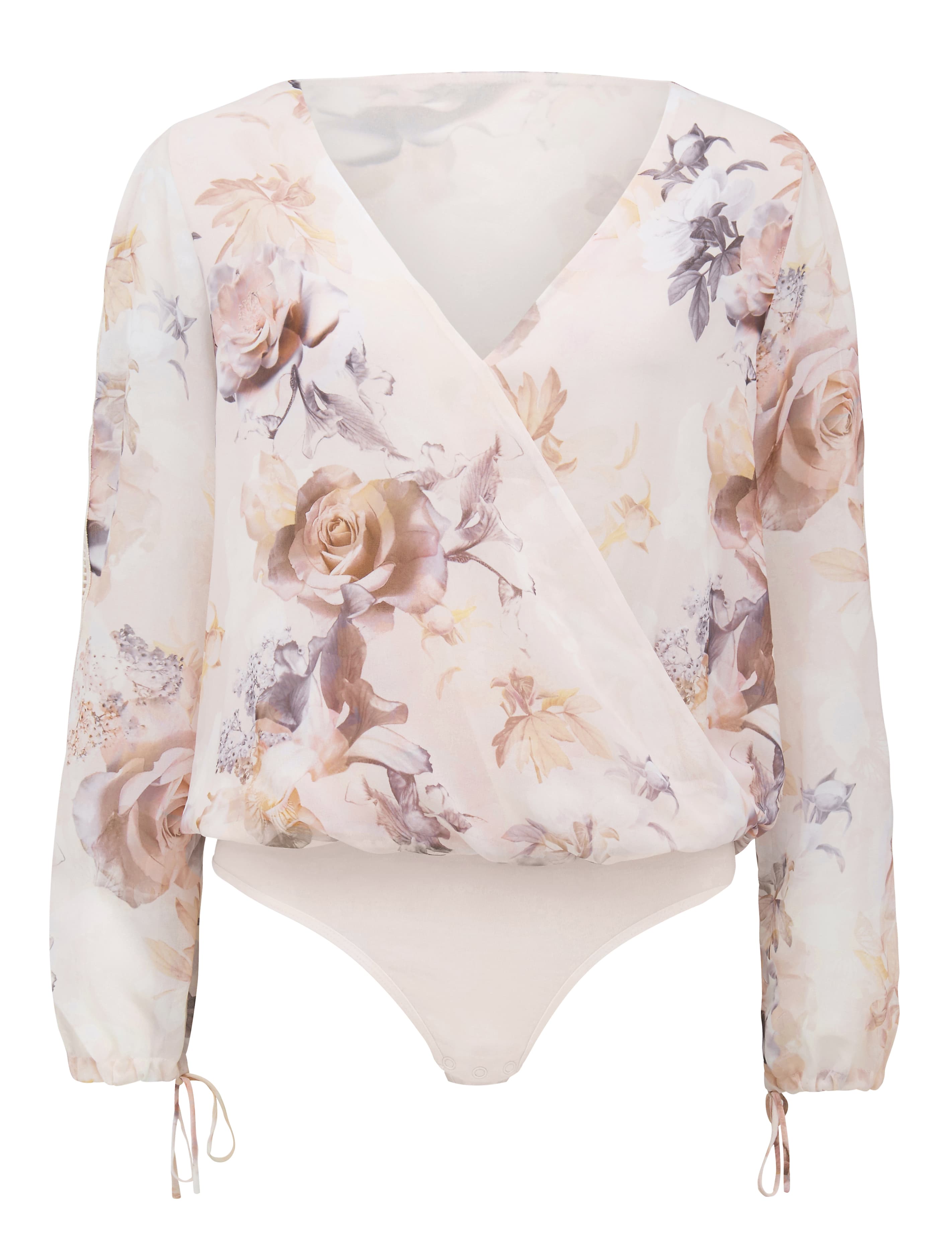 Dahlia Wrap Bodysuit Blush Base Floral Print_mannequin