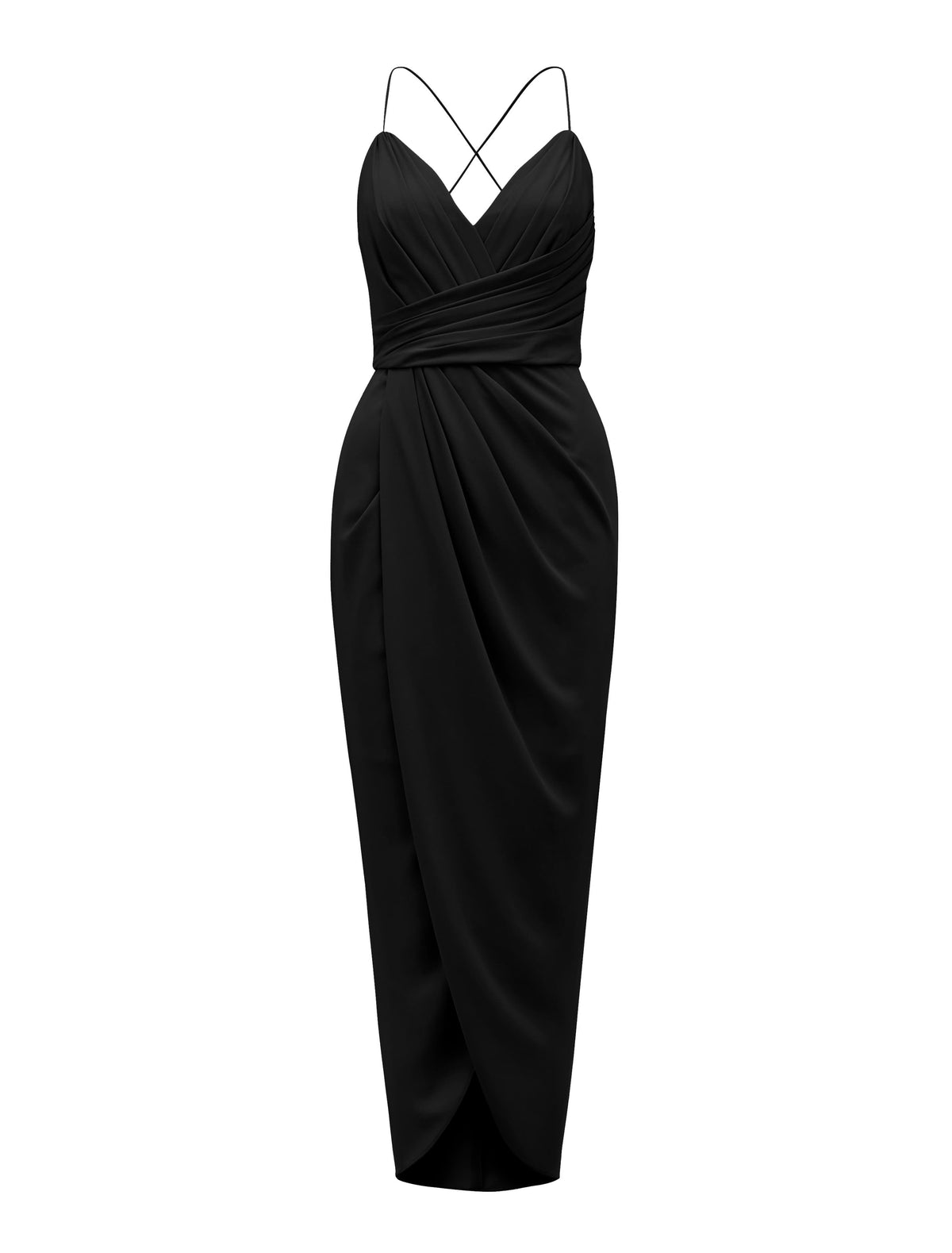 Charlotte Drape Maxi Dress Black_mannequin