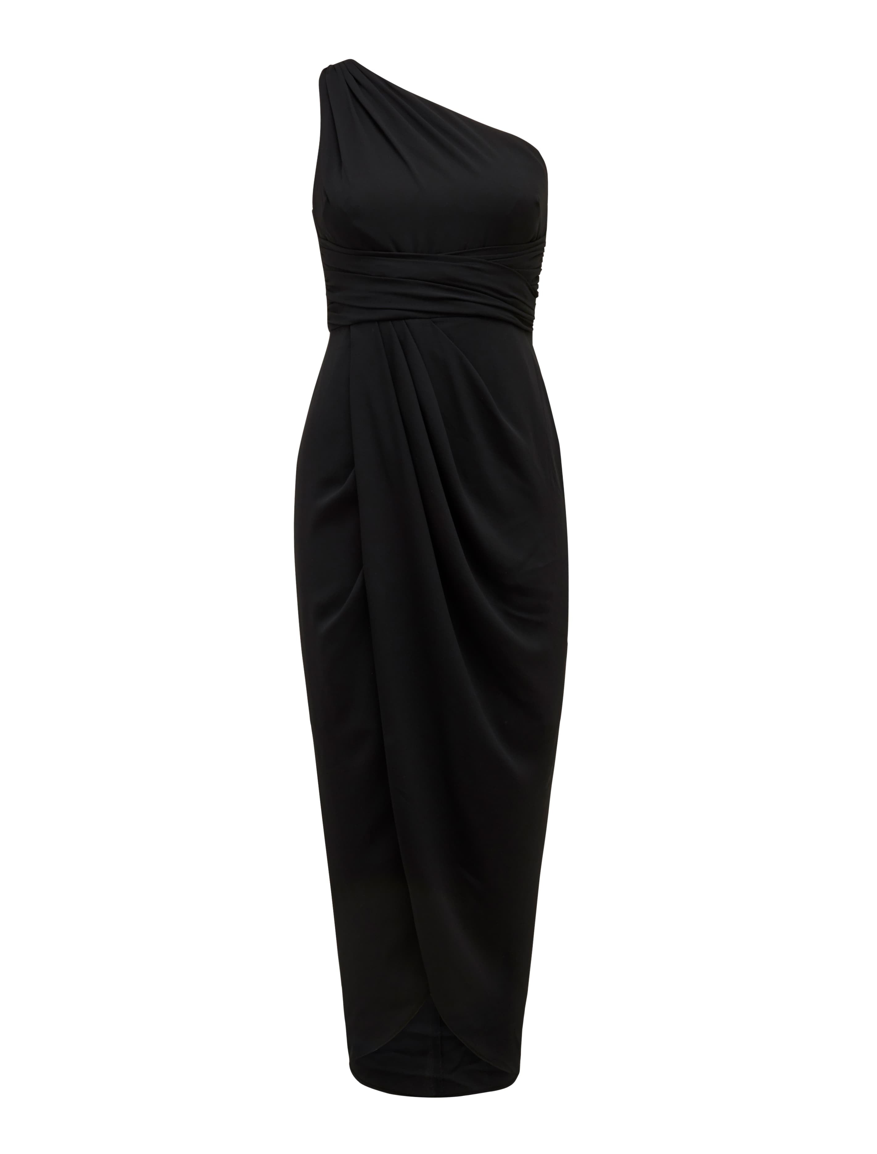 Mandy One Shoulder Drape Maxi Black_mannequin