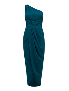 Mandy One Shoulder Drape Maxi Teal Oasis_mannequin