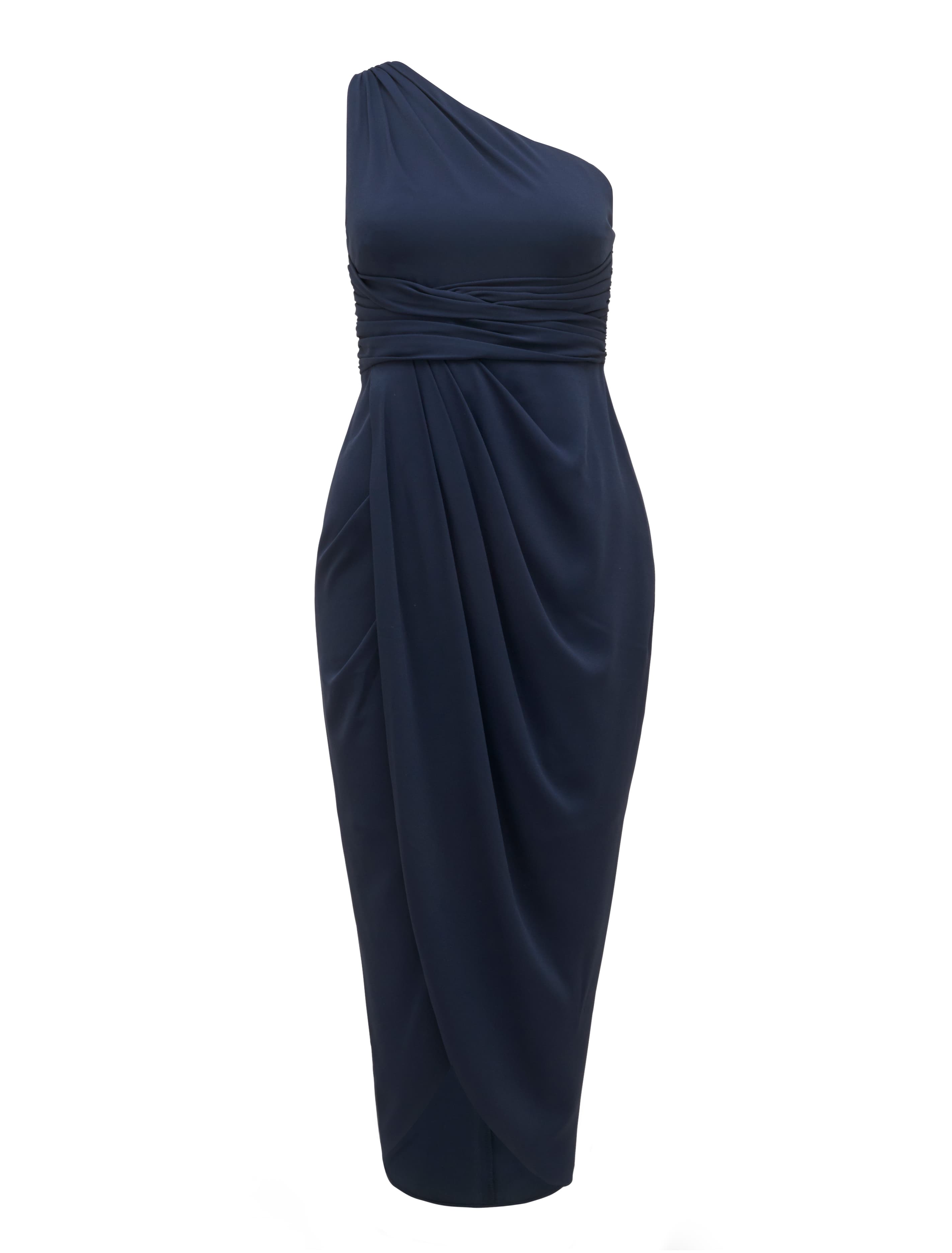 Mandy One Shoulder Drape Maxi Navy_mannequin