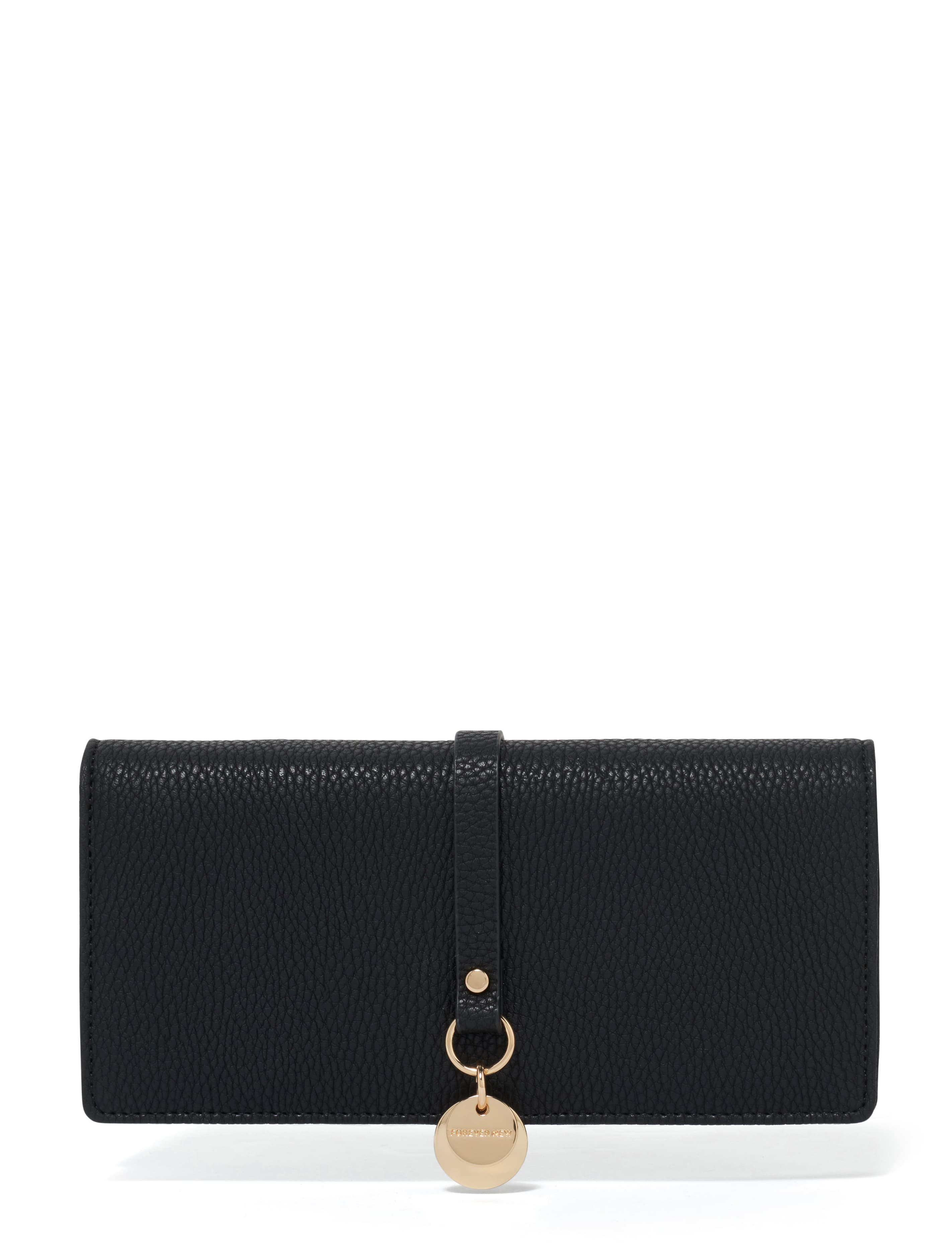 Josie Disc Foldover Wallet Black_mannequin
