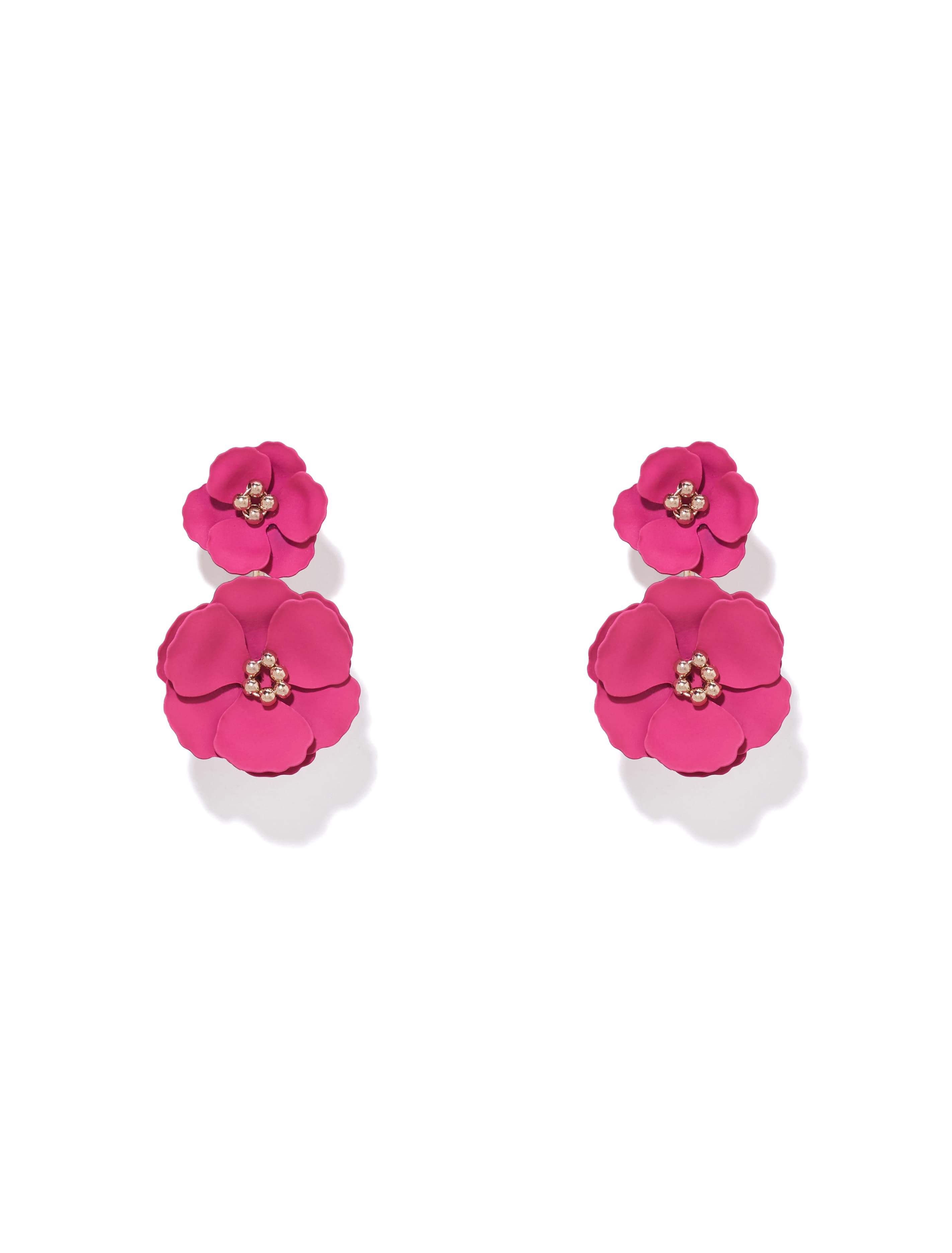 Camy Coated Flower Underear Earrings Merlot_mannequin