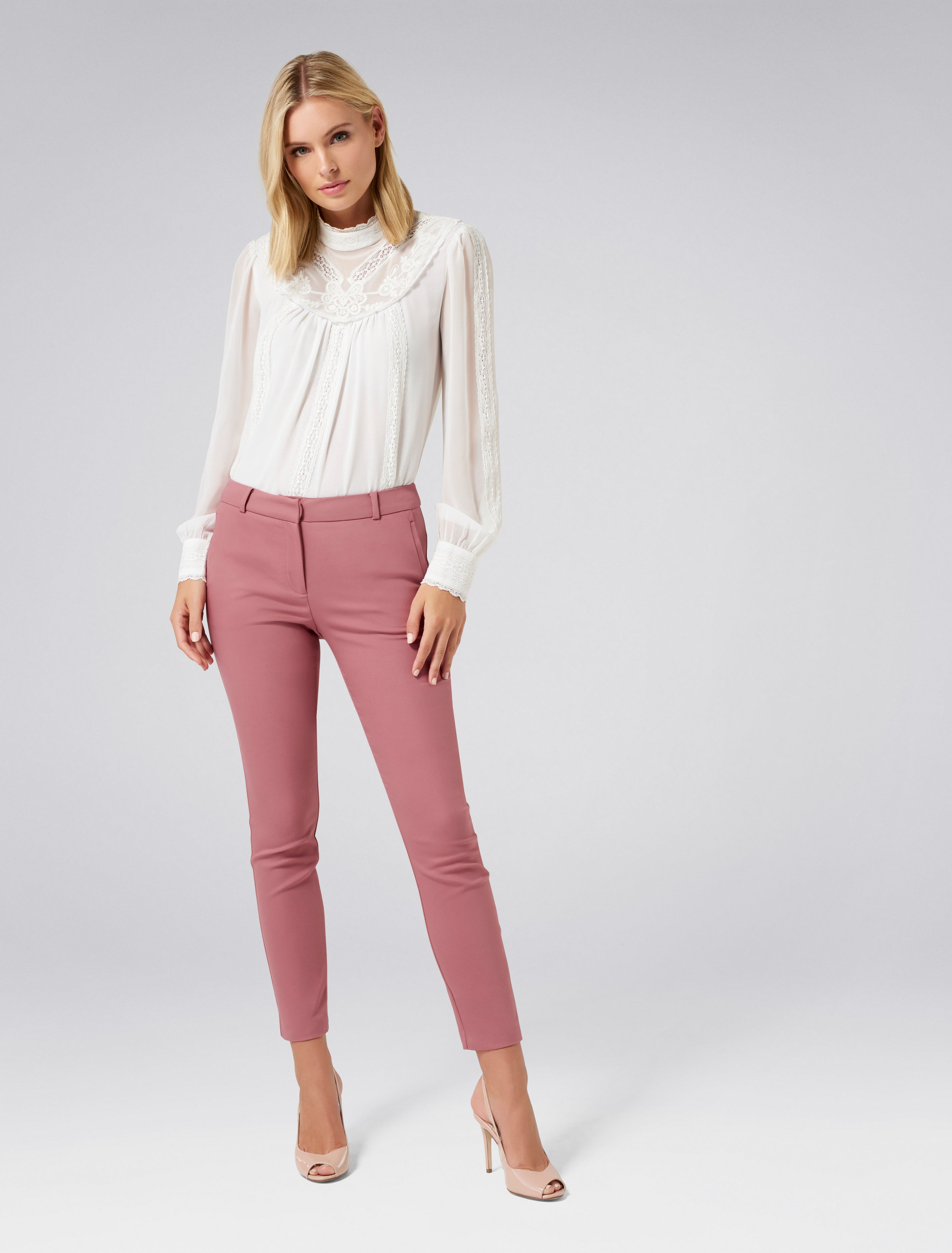 Faye full length slim pants Musk Rose