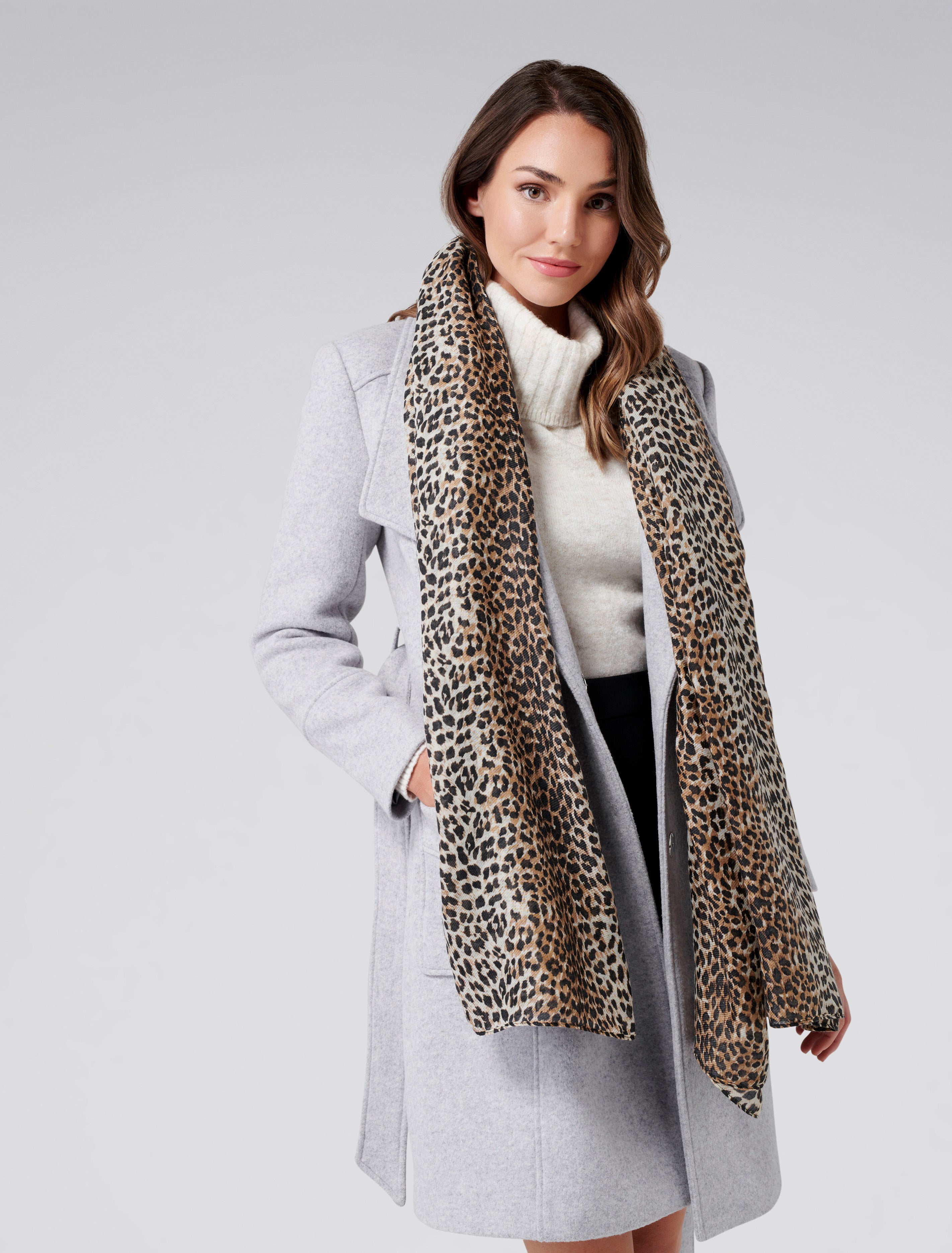 Mila Leopard Print Scarf Natural Leopard