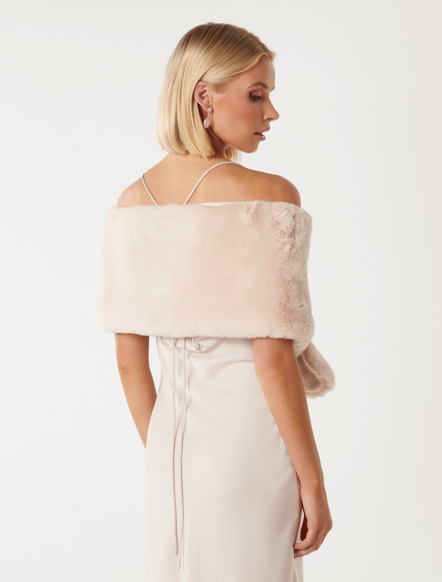 Laura Faux Fur Wrap Blush