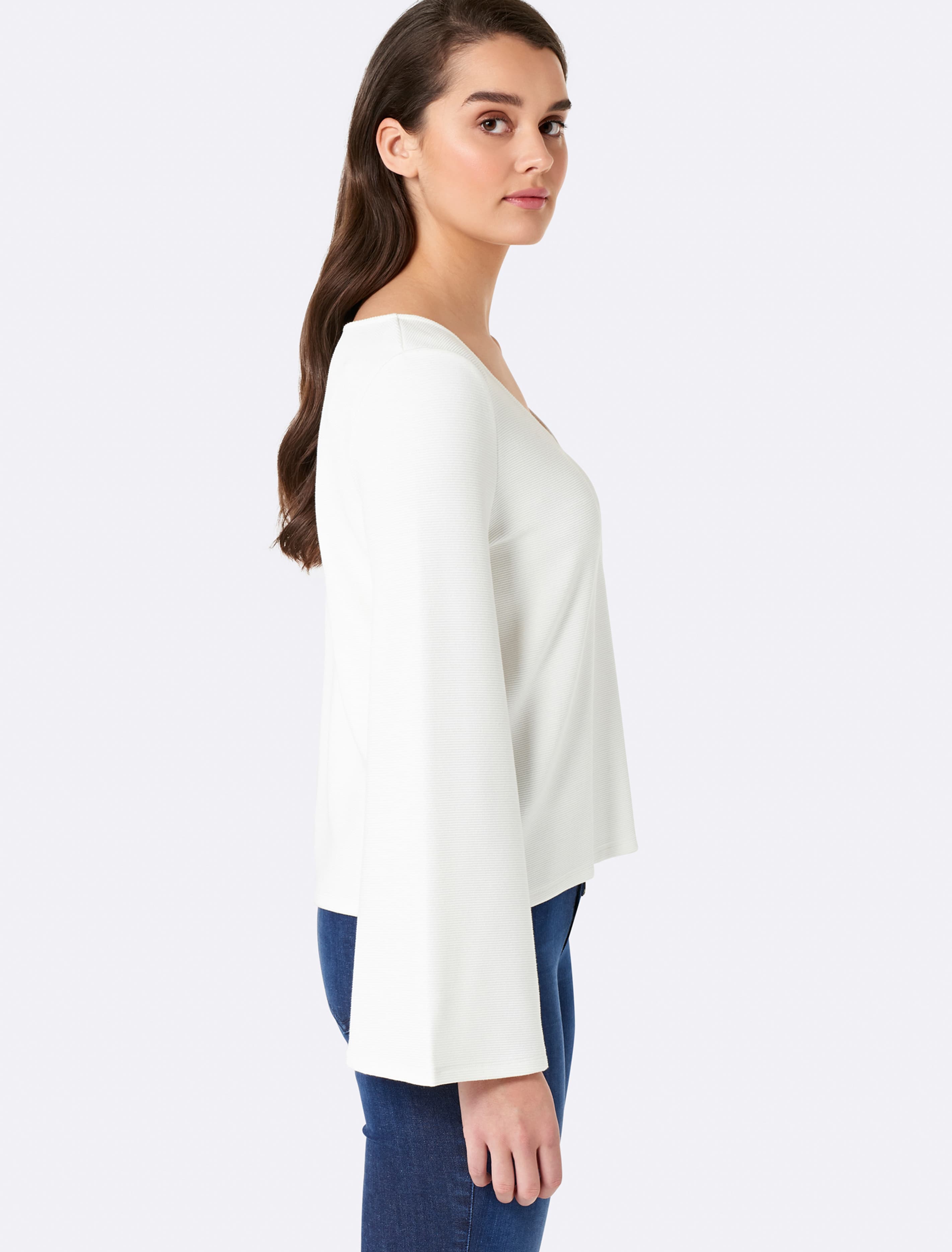 Sophia Flare Sleeve V Neck Top Porcelain