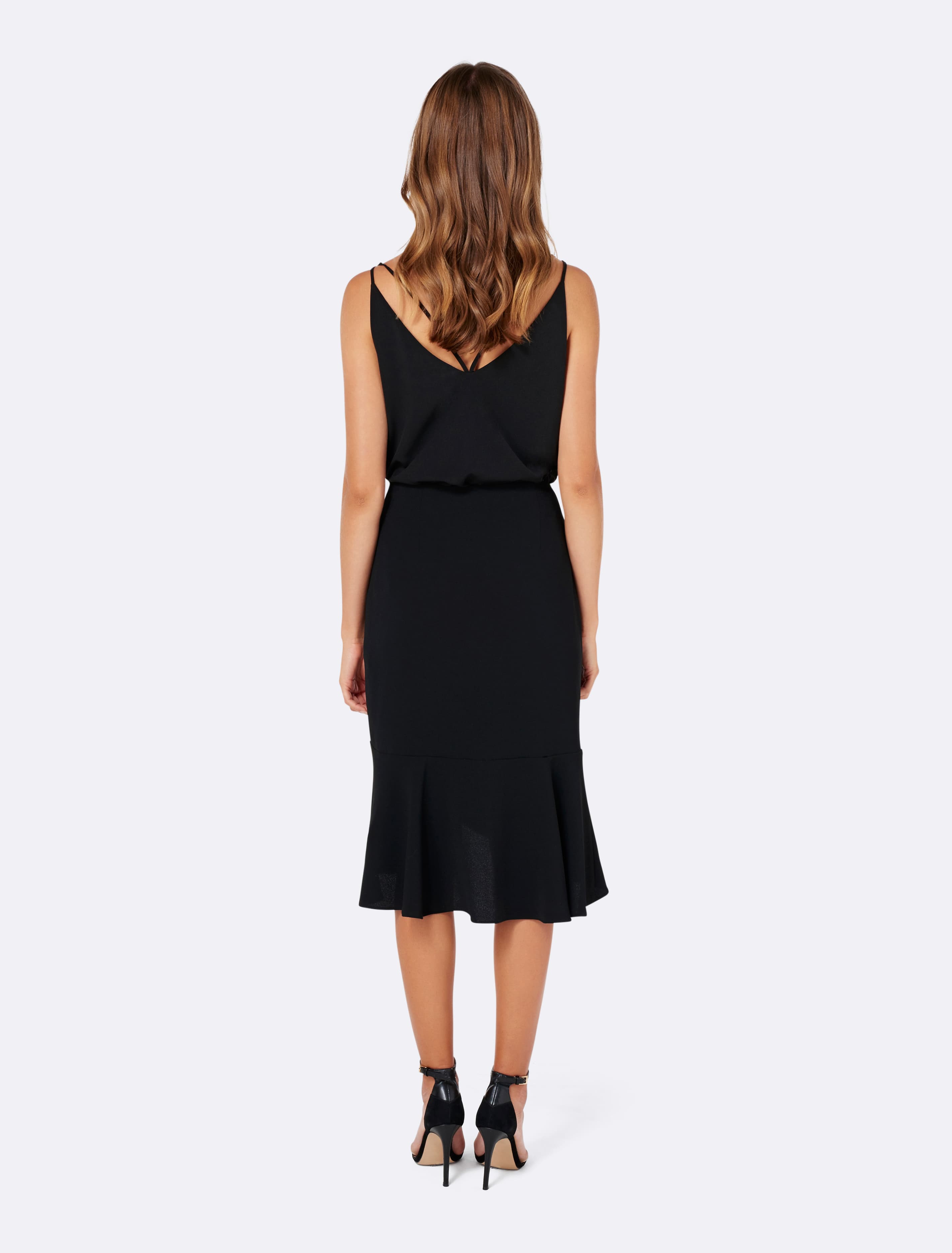 Abby ruffle wrap pencil skirt Black