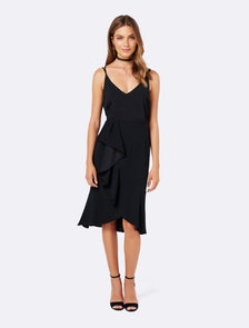 Abby ruffle wrap pencil skirt Black