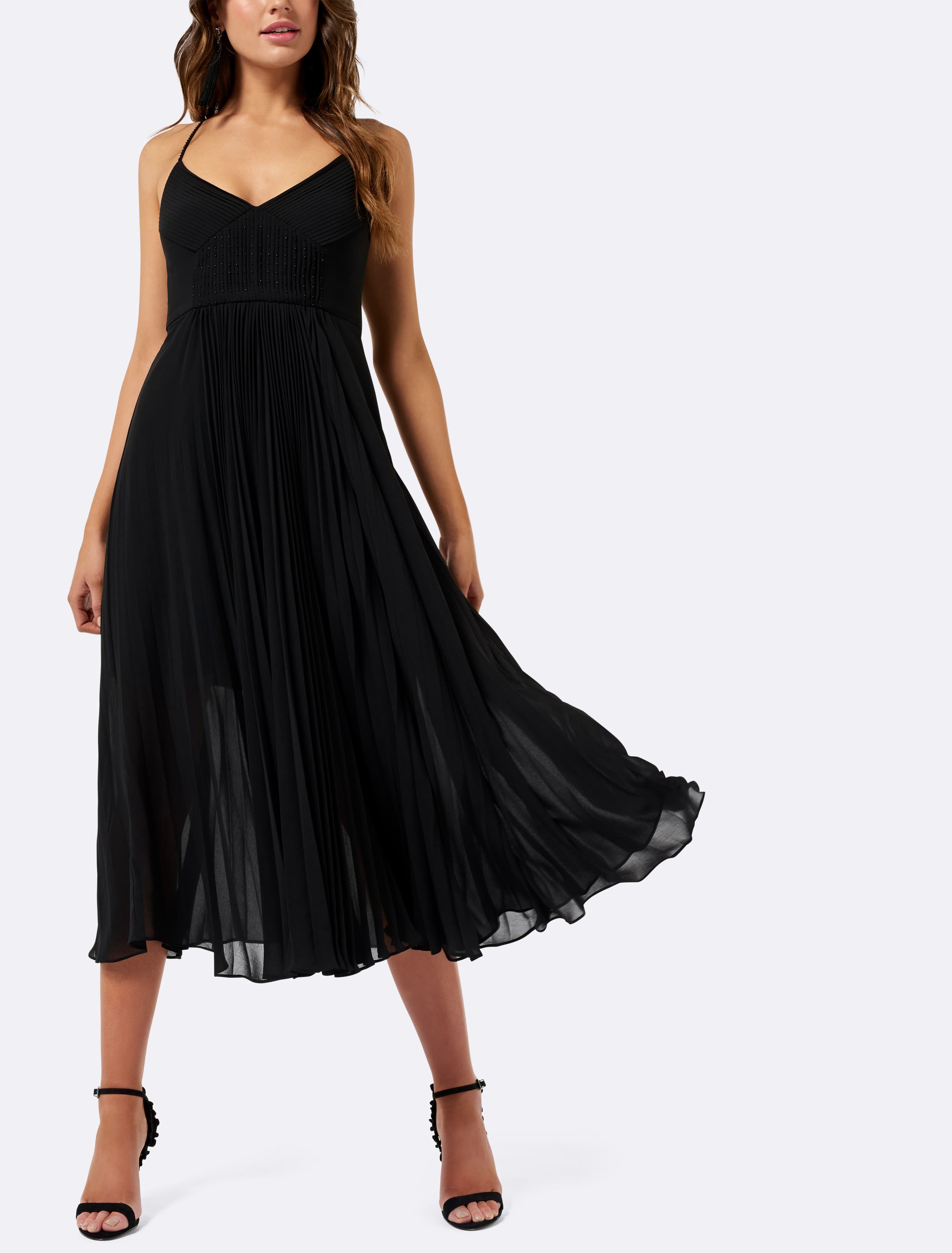 Livy Detailed Gown Dress Black