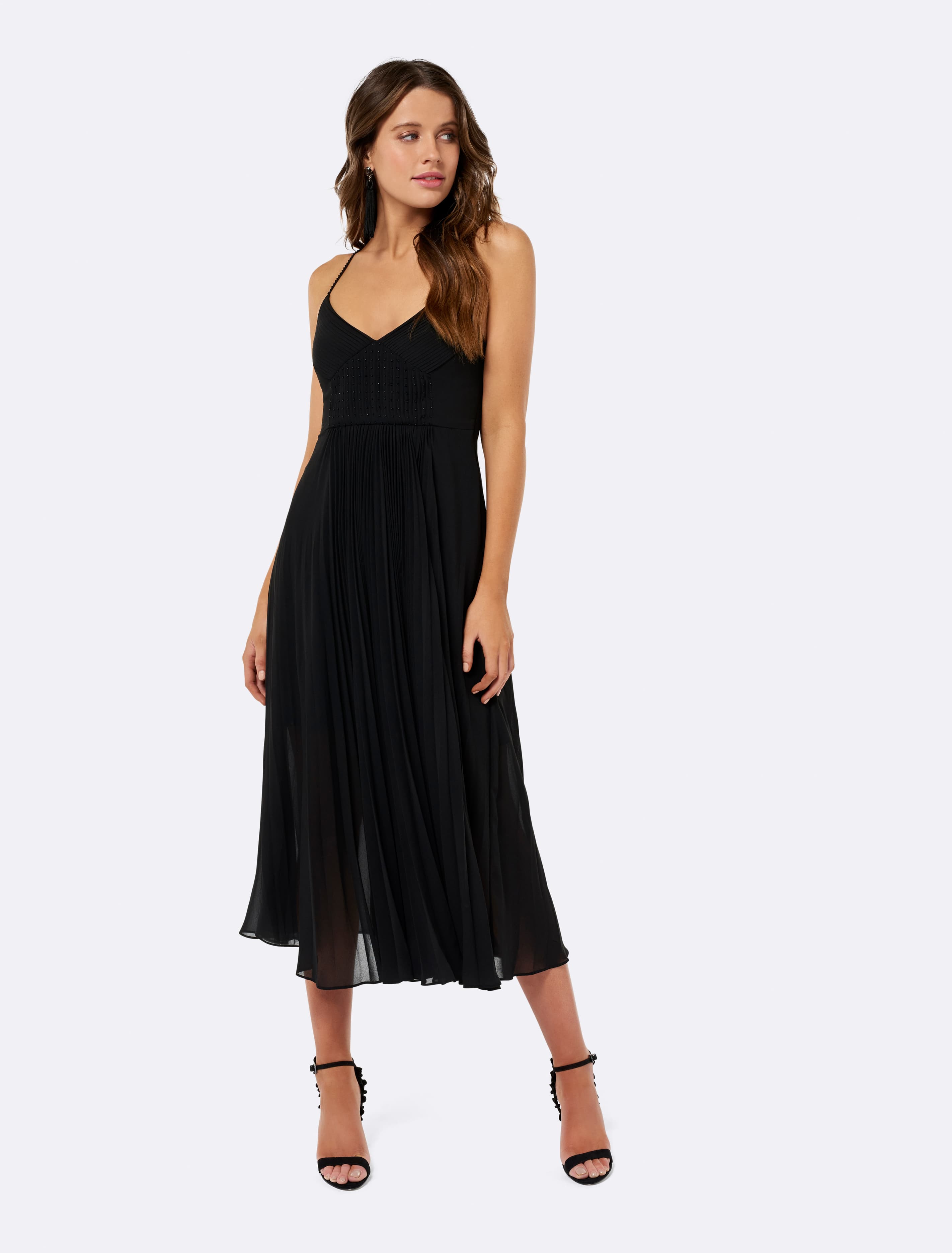Livy Detailed Gown Dress Black