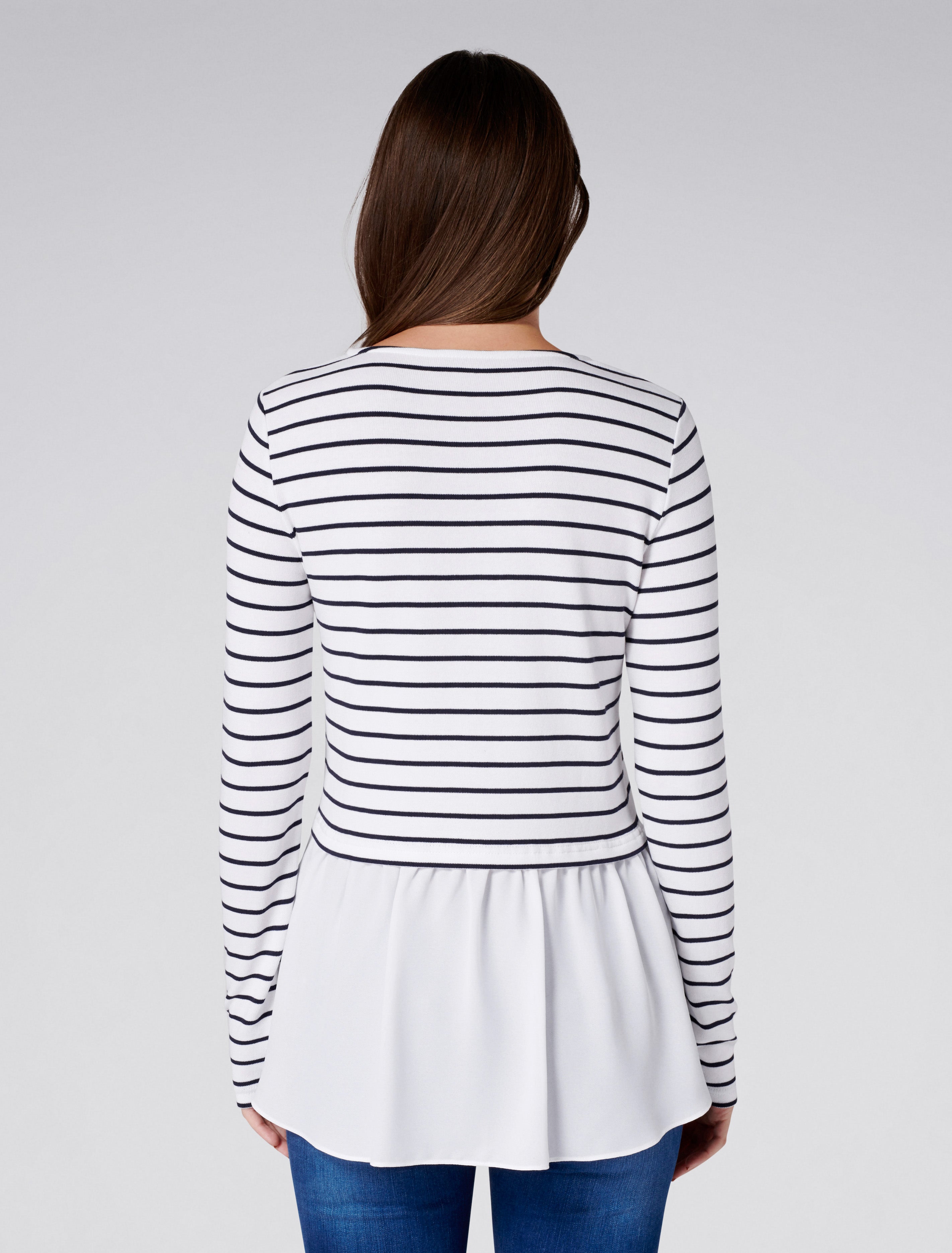 Jordana Woven Hem Top Stripe