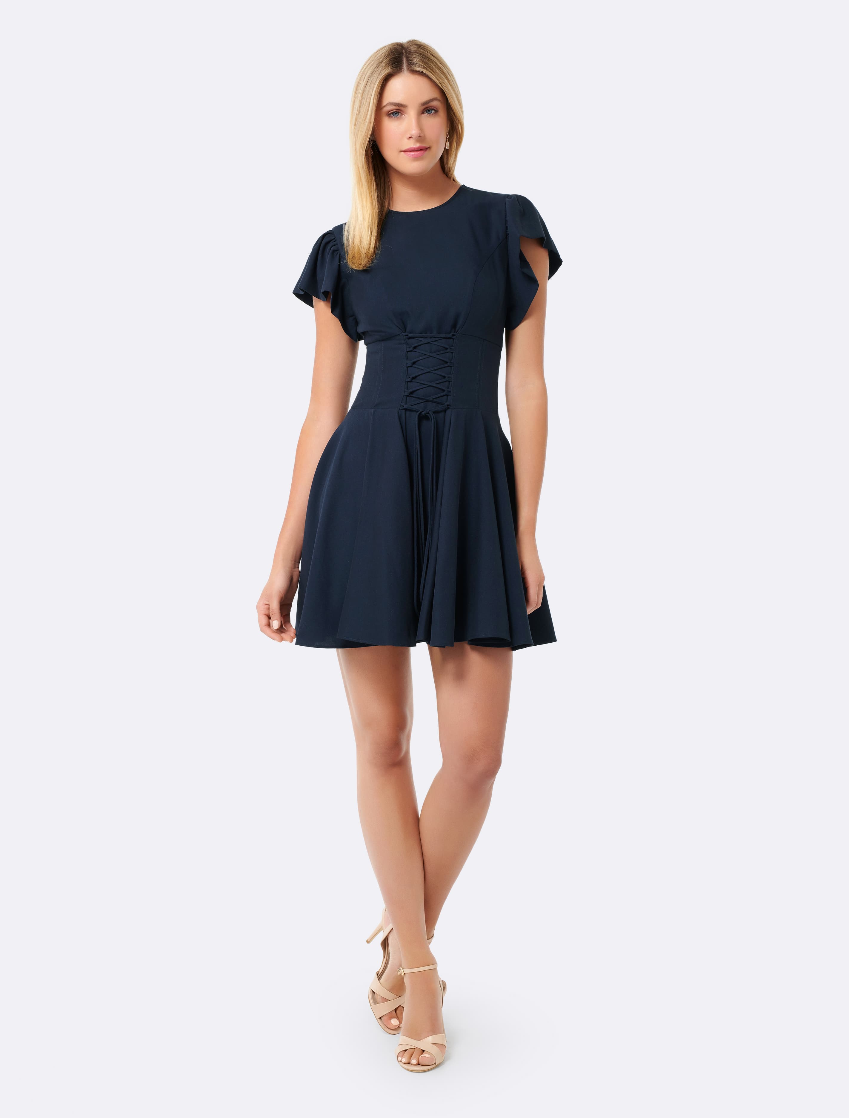 Valentina Corset Dress Navy