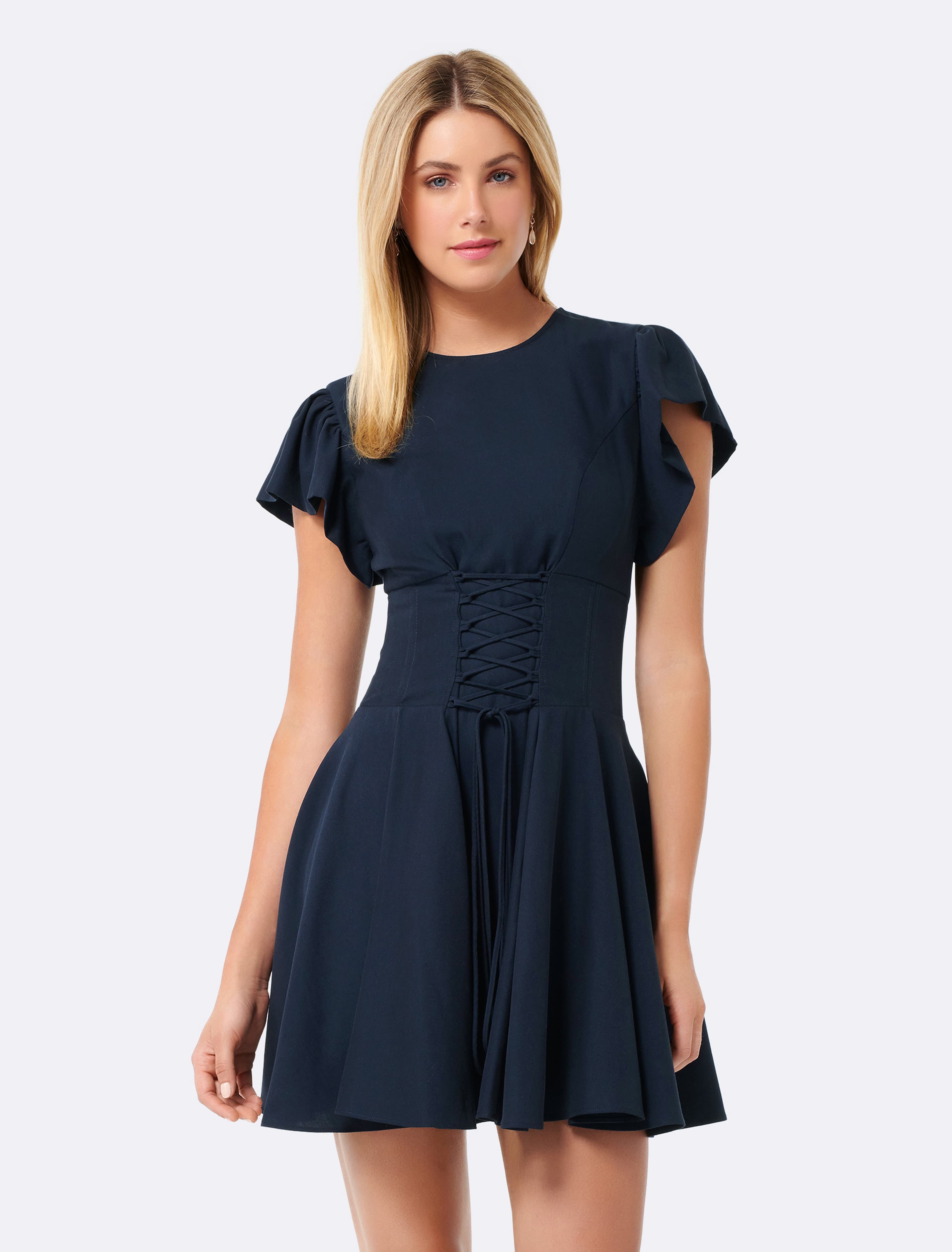 Valentina Corset Dress Navy