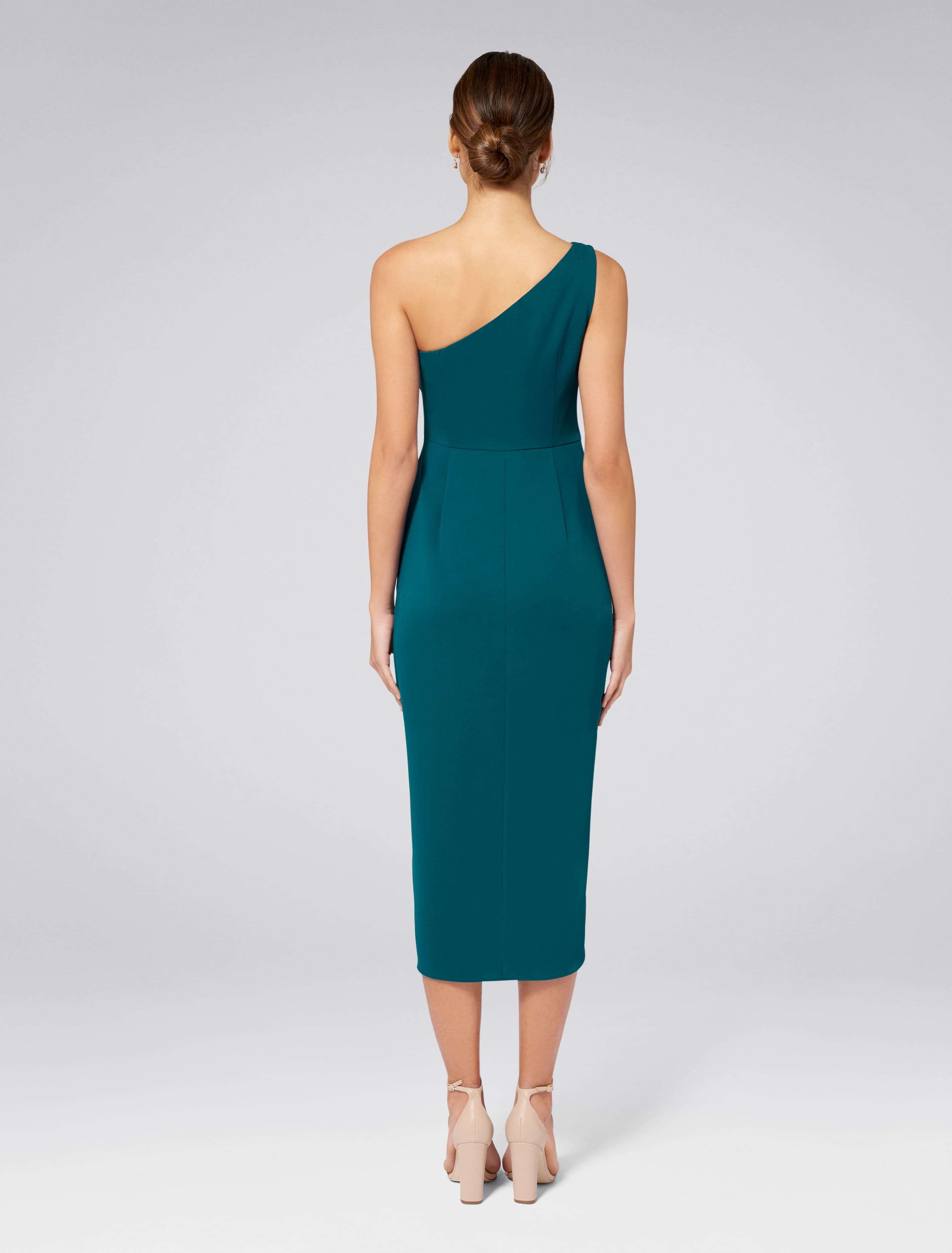 Mandy One Shoulder Drape Maxi Teal Oasis