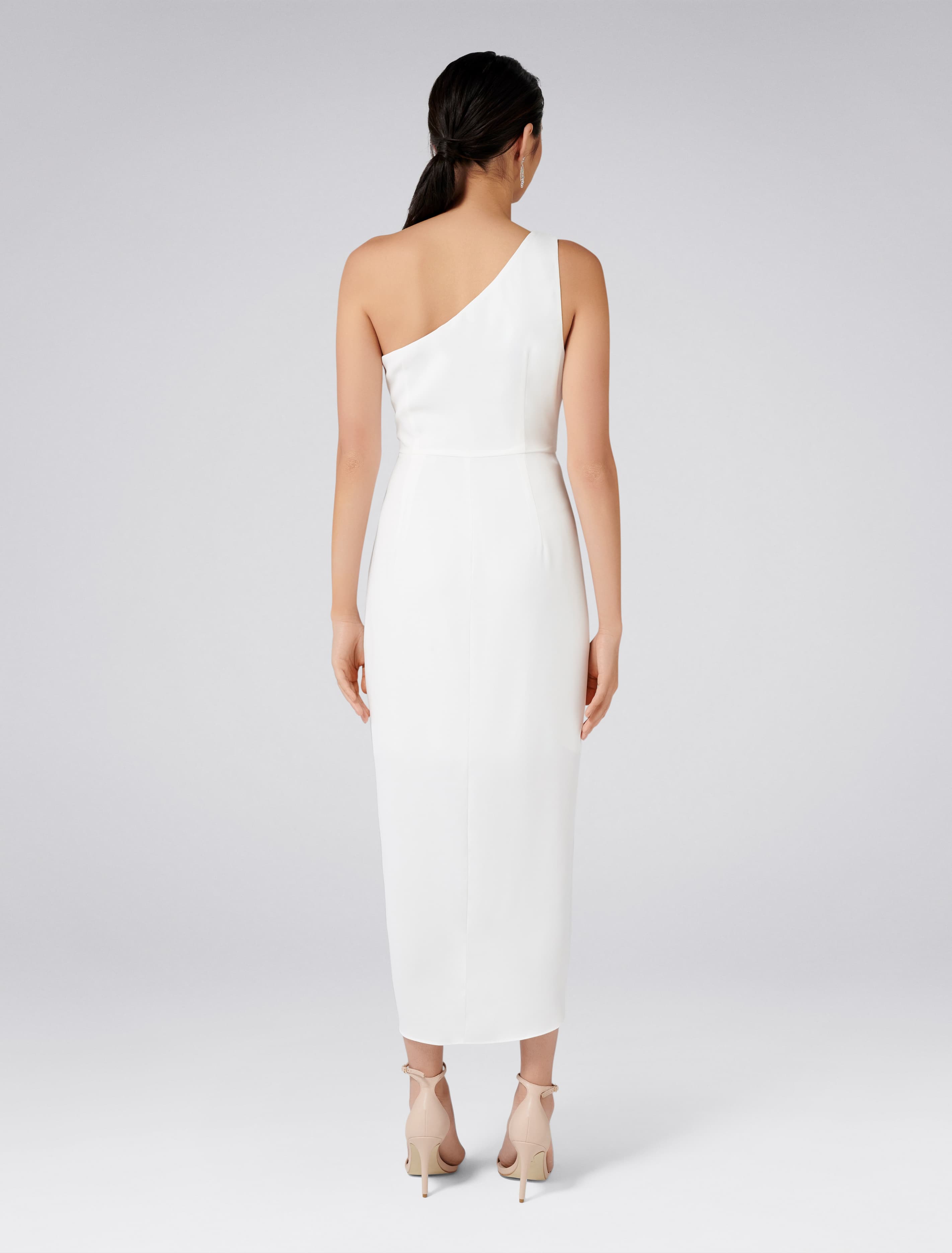 Mandy One Shoulder Drape Maxi Dress Porcelain