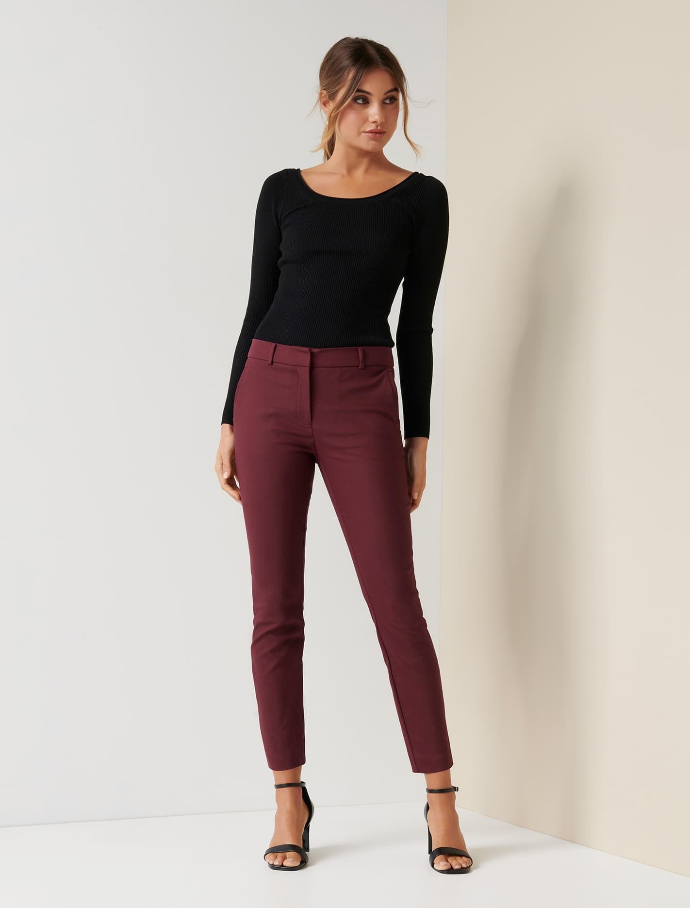 Grace 7/8th slim pants Wine
