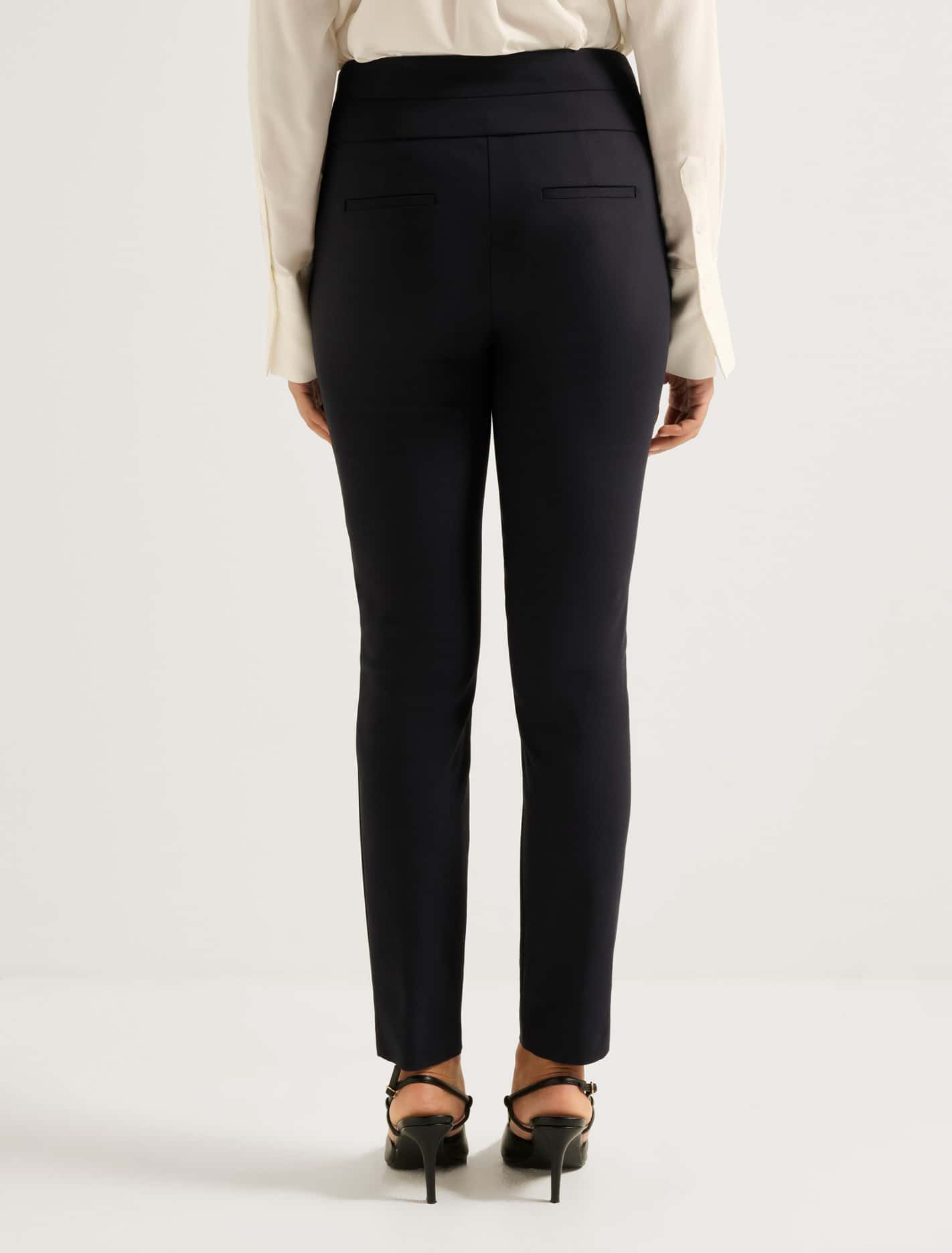 Georgia High Waist Full Length Pants Navy