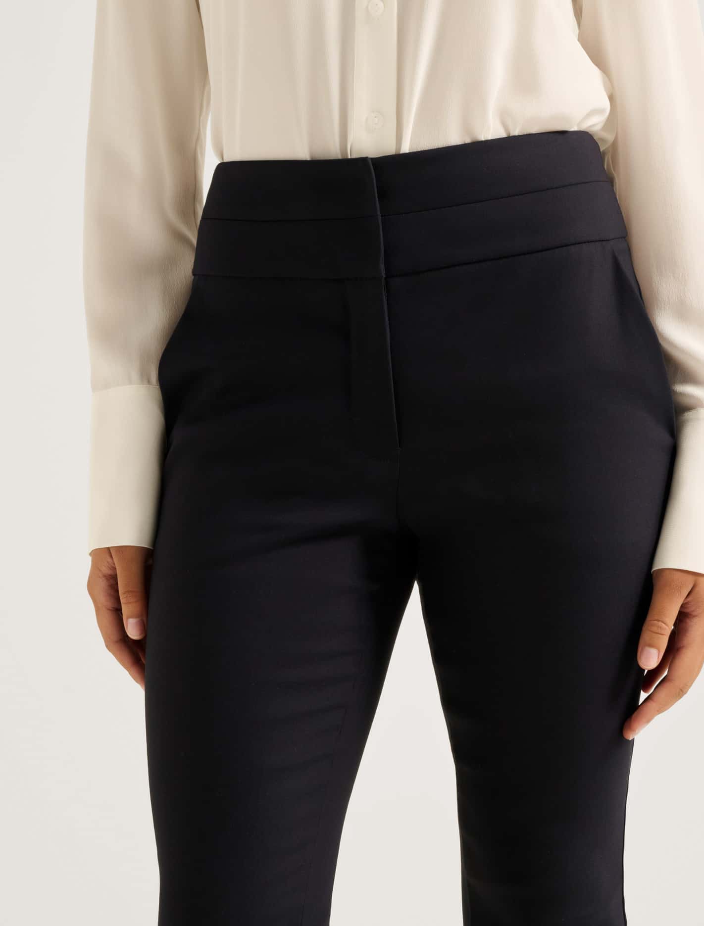 Georgia High Waist Full Length Pants Navy