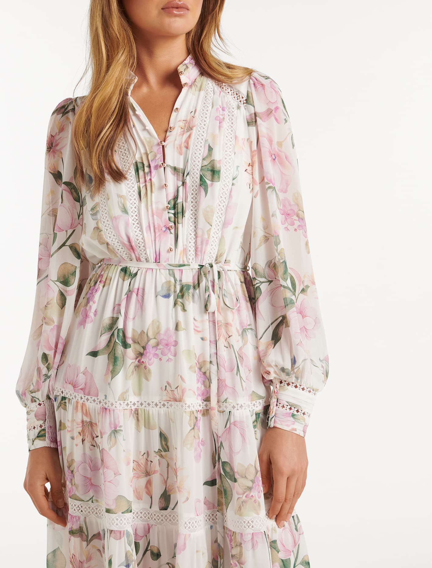 Juliette Trim Detail Midi Dress Small Holland Floral