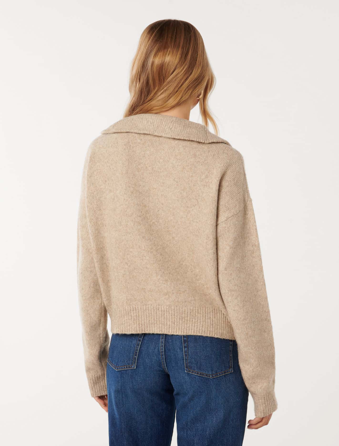 Josie 3/4 Zip Puller Knit Jumper Mocha