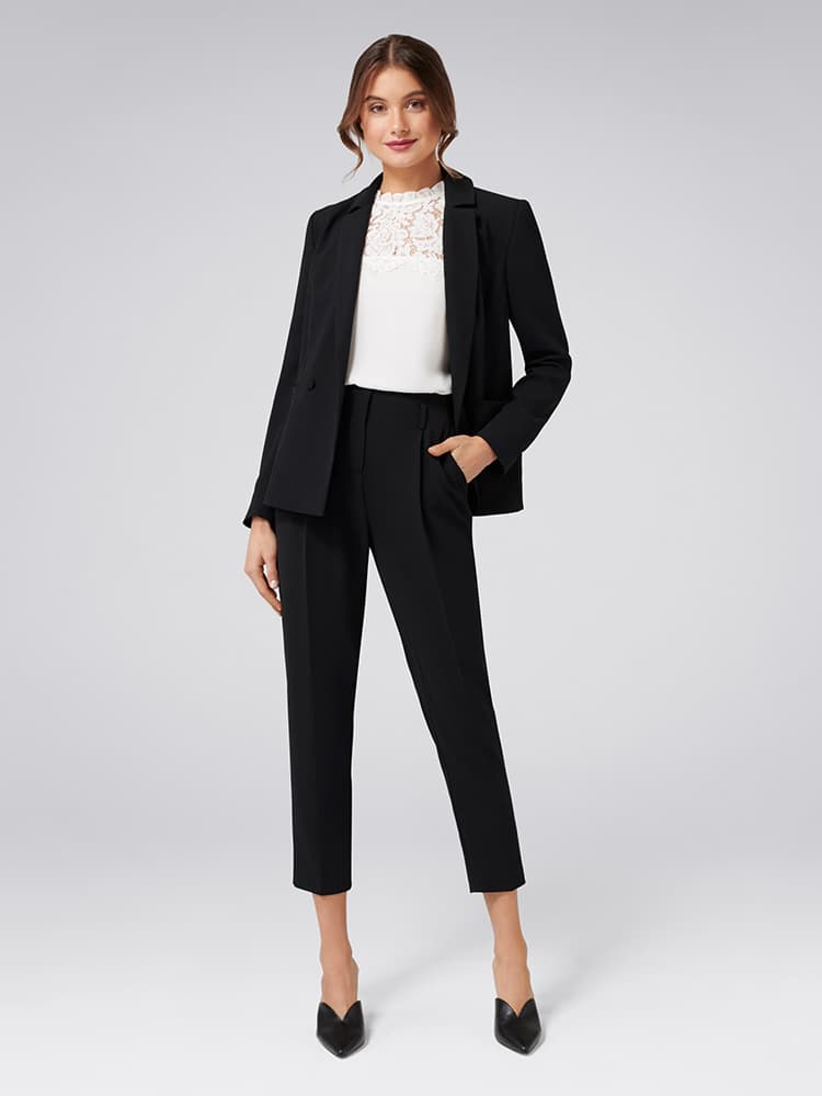 Alora Satin Wide Leg Pants Reflective Teal Suit